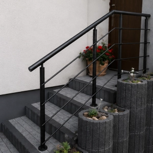 Balustrada Barierka ze Stali Nierdzewnej Przekrój Okrągły Czarna - Kompletna Balustrada Nierdzewna do Samodzielnego Montażu na Wymiar