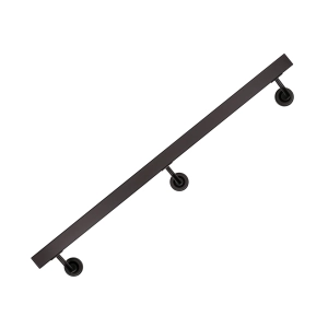 Poręcz Schodowa Ścienna KWADRATOWA Stal Barierka Schody  Czarna 150cm - 280cm