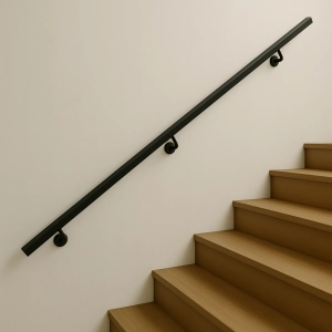 Poręcz Schodowa Ścienna KWADRATOWA Stal Barierka Schody  Czarna 150cm - 280cm