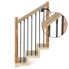 Balustrada na Schody Wewnętrzne z Rurkami w Pionie - Kompletna Balustrada Barierka Drewniano Stalowa Dębowa na Wymiar do Samodzielnego Montażu