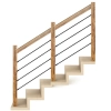 Balustrada na Schody Wewnętrzne z Rurkami w Poziomie - Kompletna Balustrada Barierka Dębowa na Wymiar do Samodzielnego Montażu