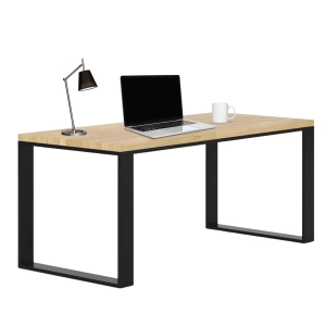 Biurko z Drewna Dębowego Stalowy Stelaż