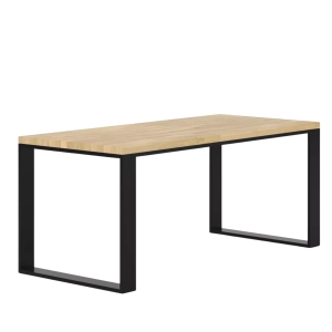 Biurko z Drewna Dębowego Stalowy Stelaż