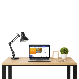 Biurko z Drewna Dębowego Stalowy Stelaż