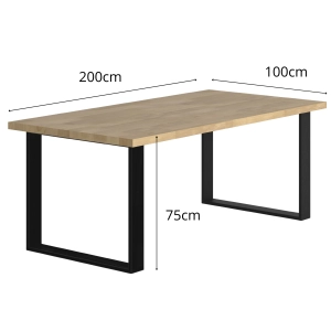 Stół Dębowy Prostokątny 200 × 100 × 75 cm Lity