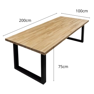 Stół Dębowy Prostokątny 200 × 100 × 75 cm Łączony