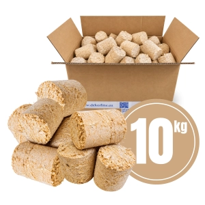 BRYKIET DRZEWNY OPAŁOWY 10 KG - SUCHY 7% DO KOMINKA I PIECA