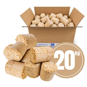 BRYKIET DRZEWNY OPAŁOWY 20 KG - SUCHY 7% DO KOMINKA I PIECA