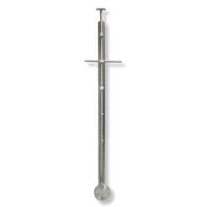 Słupek Przelotowy Ø 42,4 x 1130 mm 5 Uchwytów Rurki Ø 12 mm AISI 304 Szlifowany MOCOWANIE BOCZNE Balustrada Poręcz