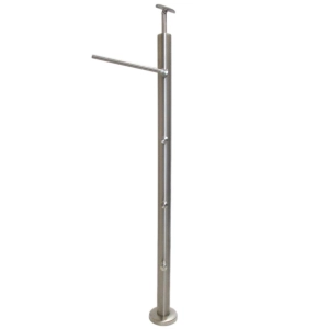 Słupek Lewy Ø 42,4 x 960 mm 4 Uchwyty Osiowe Ø 12 mm AISI 304 Balustrada Poręcz