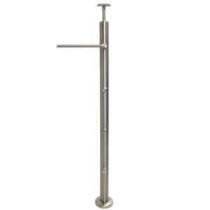 Słupek Lewy Ø 42,4 x 960 mm 4 Uchwyty Osiowe Ø 12 mm AISI 304 Balustrada Poręcz