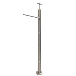 Słupek Lewy Ø 42,4 x 1060 mm 4 Uchwyty Osiowe Ø 12 mm AISI 304 Balustrada Poręcz