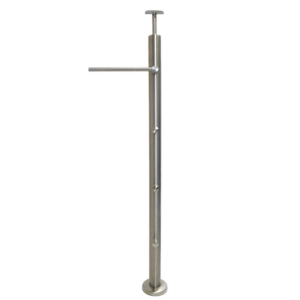 Słupek Lewy Ø 42,4 x 1060 mm 4 Uchwyty Osiowe Ø 12 mm AISI 304 Balustrada Poręcz