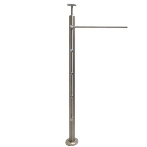 Słupek Prawy Ø 42,4 x 1060 mm 5 Uchwytów Osiowych Ø 12 mm AISI 304 Balustrada Poręcz