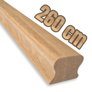 PORĘCZ DĘBOWA NA SCHODY OMEGA 5,5x4,5 POCHWYT DO BALUSTRADY 260 CM