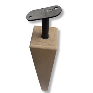 Słupek Bukowy z Trzpieniem Montażowym Czarnym na Poręcz Kwadratową