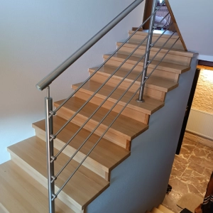 Słupek Narożny Ø 42,4 x 1060 mm 2 x 5 Uchwytów Osiowych Ø 12 mm AISI 304 Balustrada Poręcz