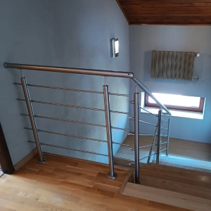 Słupek Narożny Ø 42,4 x 1060 mm 2 x 5 Uchwytów Osiowych Ø 12 mm AISI 304 Balustrada Poręcz