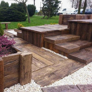 Stara Duża Decha 35' Drewniana Płyta Imitacja Drewna