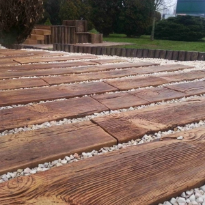 Stara Duża Decha 35' Drewniana Płyta Imitacja Drewna