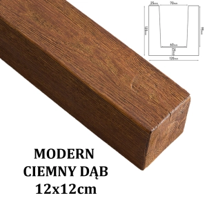 Belka Modern 12x12 cm Ciemny Dąb