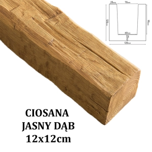 Belka Rustykalna Ciosana 12x12 cm JASNY DĄB
