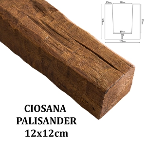 Belka Rustykalna Ciosana 12x12 cm Palisander