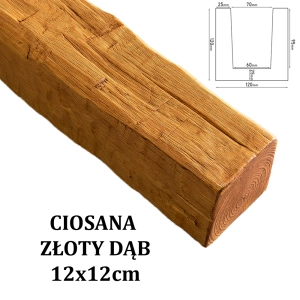 Belka Rustykalna Ciosana 12x12 cm ZŁOTY DĄB