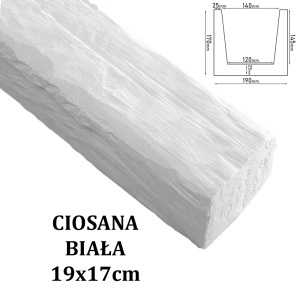 Belka Rustykalna Ciosana 19x17 cm Biała