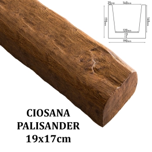 Belka Rustykalna Ciosana 19x17 cm Palisander