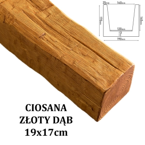 Belka Rustykalna Ciosana 19x17 cm ZŁOTY DĄB