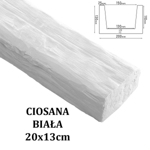 Belka Rustykalna Ciosana 20x13 cm Biała
