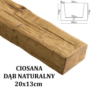 Belka Rustykalna Ciosana 20x13 cm DĄB NATURALNY