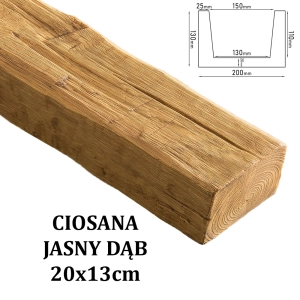 Belka Rustykalna Ciosana 20x13 cm JASNY DĄB