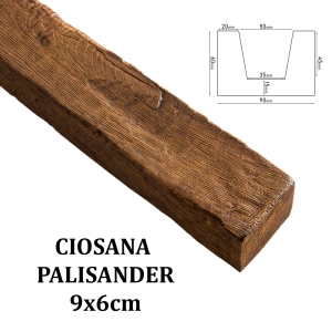 Belka Rustykalna Ciosana 9x6 cm Palisander