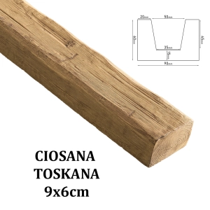 Belka Rustykalna Ciosana 9x6 cm TOSKANA