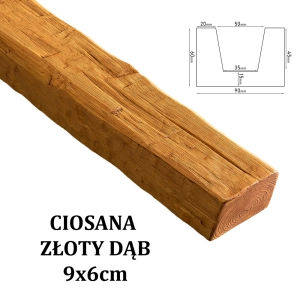 Belka Rustykalna Ciosana 9x6 cm ZŁOTY DĄB