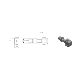 Zawias regulowany do spawu , M16 , AISI 304 , nierdzewny