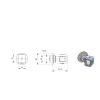 Zawias regulowany do spawu , M16, AISI 304 , nierdzewny