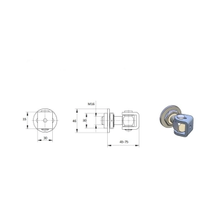Zawias regulowany do spawu , M16, AISI 304 , nierdzewny