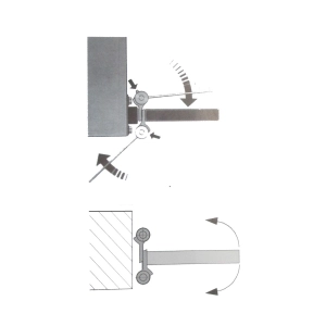 Zawias sprężynowy wahadłowy, dwustronny, L=100mm , niklowany