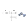 Regulowany zawias 180°, M20, stal ocynkowana