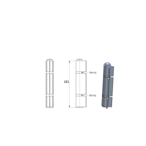 Zawias do bram D28 , L178 mm , stalowy