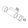Łącznik dla drewna Ø 42 mm , AISI 304 , szlifowany , nierdzewny