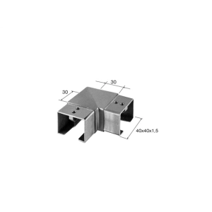 Kolano 90° dla profilu 40 x 40 x 1,5 mm , AISI 304 , szlifowane , nierdzewne