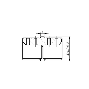 Łącznik dla profilu 40 x 40 x 1,5 mm , AISI 304 , szlifowany , nierdzewny