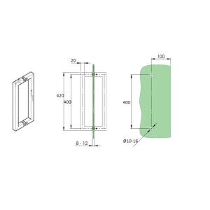 Pochwyt - Antaba, AISI 304, 420mm