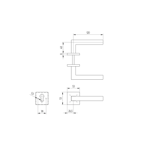 Klamka z szyldem - para, 135mm