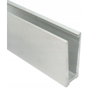 Profil U balustrady szklanej , aluminiowy 1250mm , montaż górny