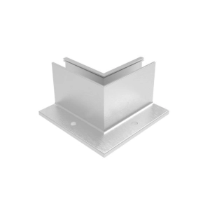 Narożnik L balustrady szklanej montażu górnego - wewnętrzny, AL/ELOX/Satin.